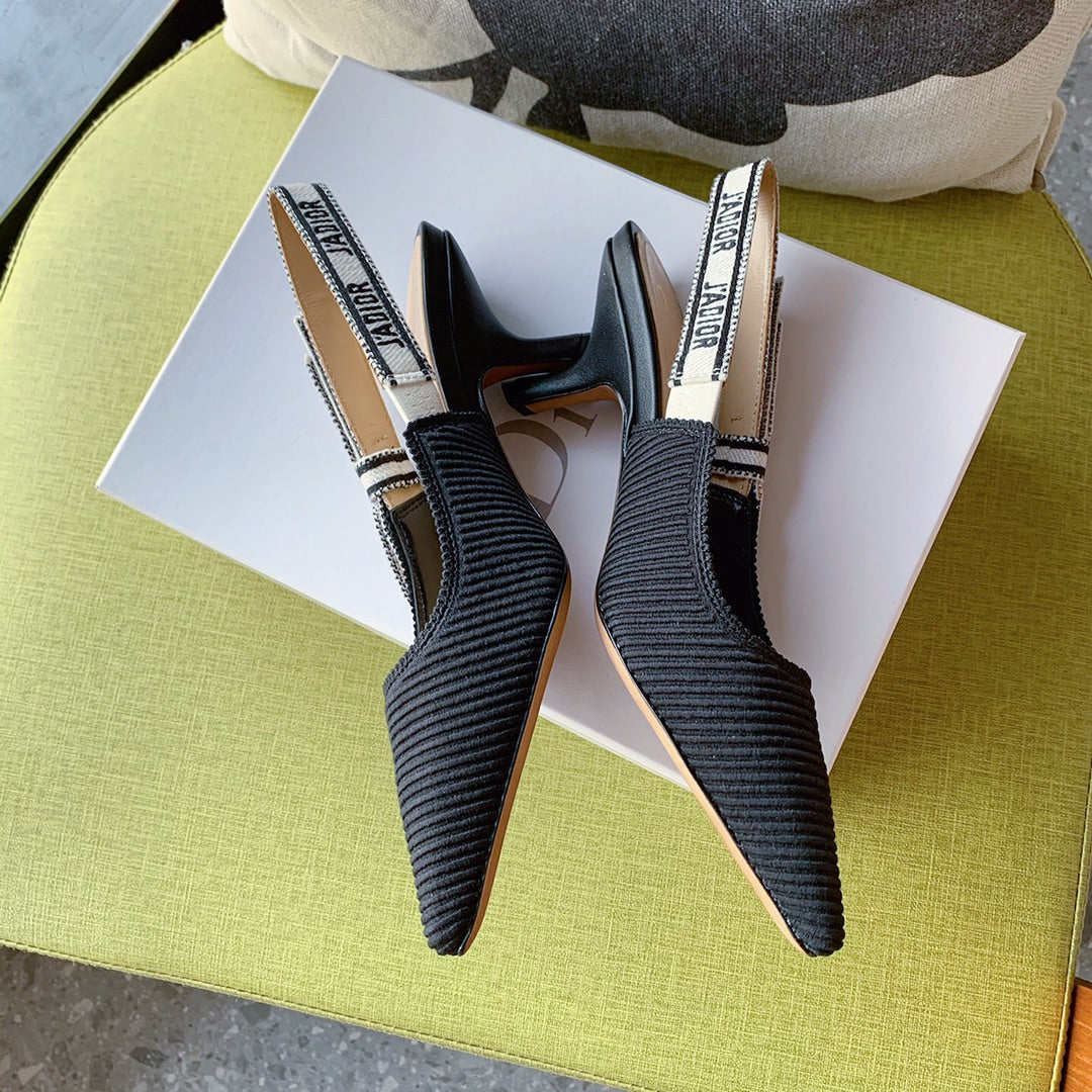 Dio Pointed bow letter ribbon slingback slingback shoes 0724070501