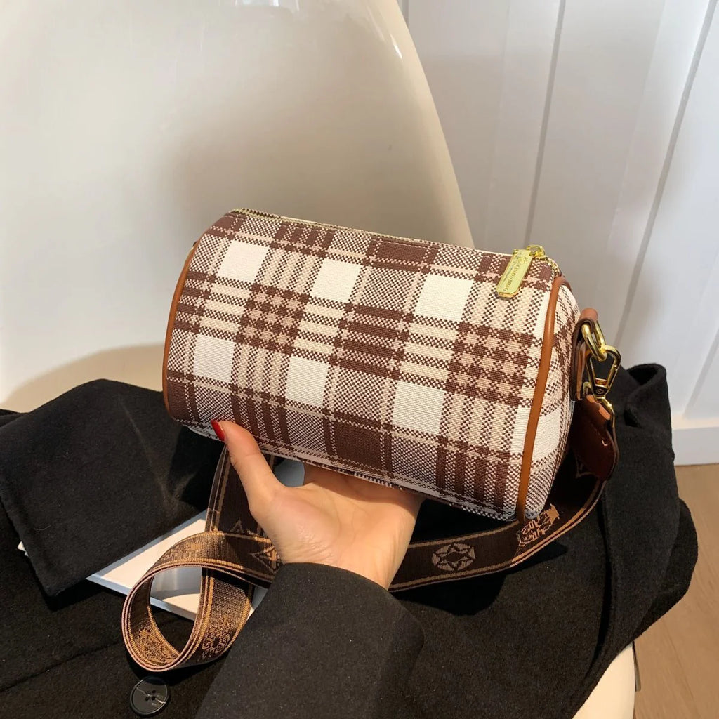 Shoulder Crossbody Pillow Bag Large Capacity Retro Check All-Match Bag 1024042713