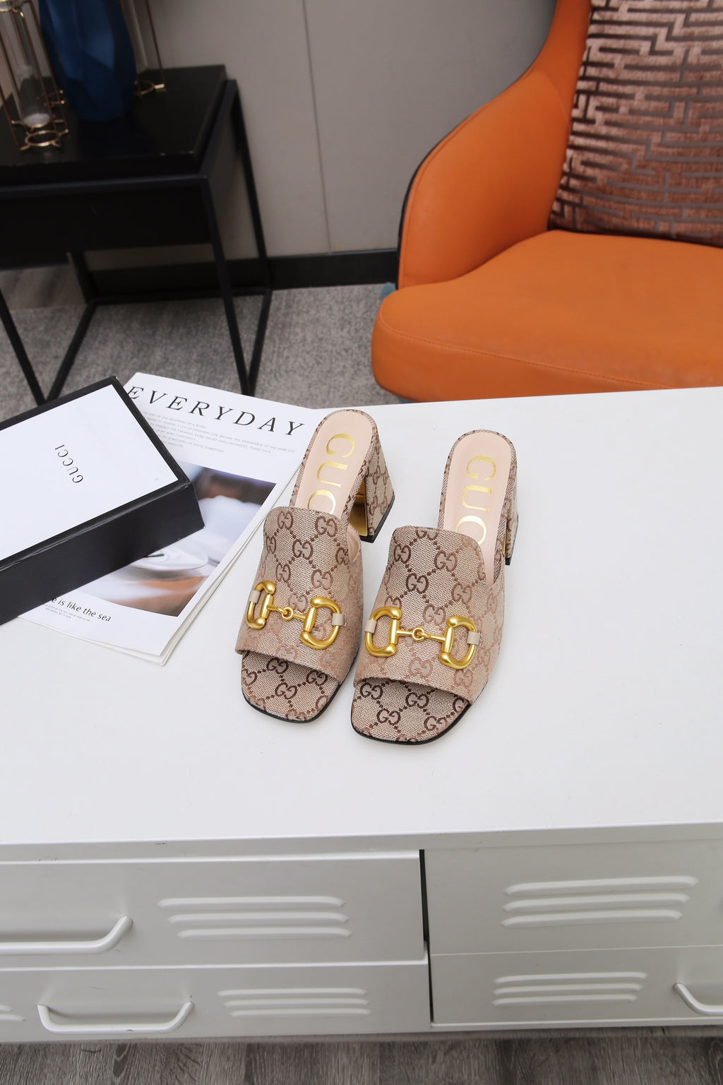 Fashion printed thick-soled and chunk-heeled sandals 0725091506