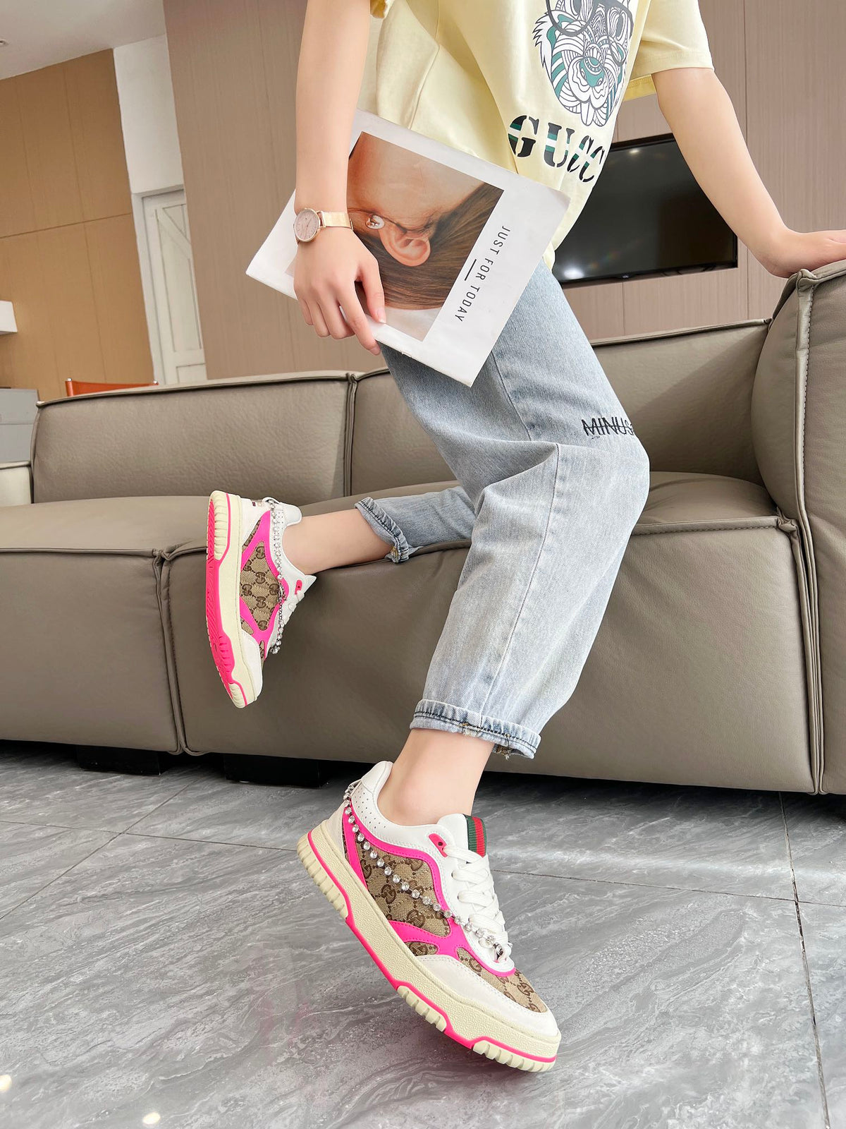 Women's fashionable printed sports shoes 0725123002