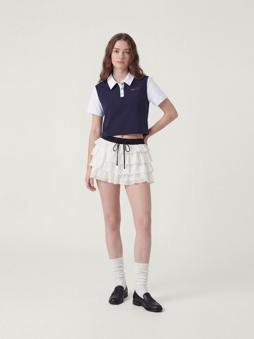 Princess Collar Family Matching Crop Polo Tee For Adults | KINS CLASS