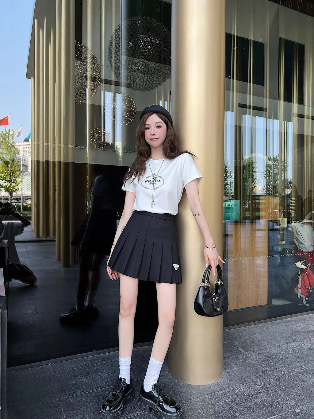 P Summer Pleated Skirt Suit 0724022005