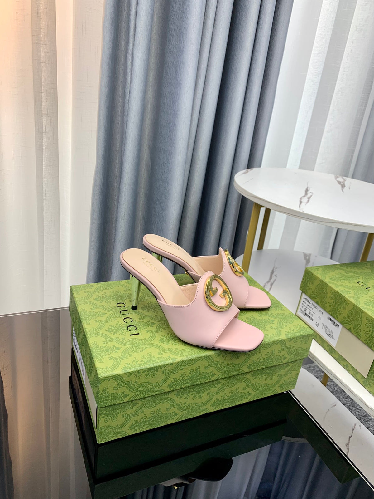 Gucc1 top fashion stiletto slippers 0724030804