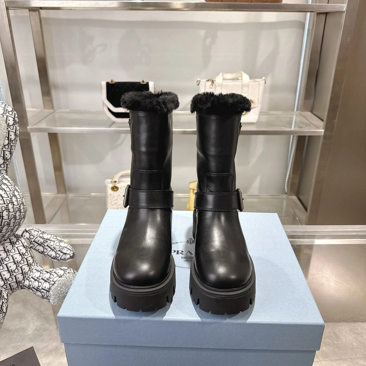 New Thick-Sole Insulated Wool Ski Boots 1025103120