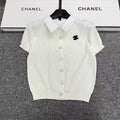 New Polo-Collar Knit Cable-Knit Short-Sleeve Shirt 1026052003