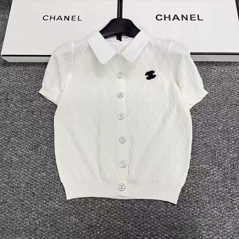 New Polo-Collar Knit Cable-Knit Short-Sleeve Shirt 1026052003