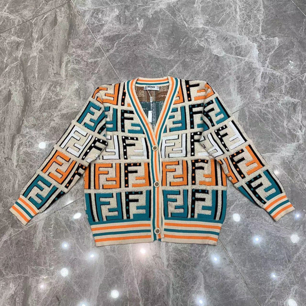 Mid-century style knitted cardigan XC0823092722