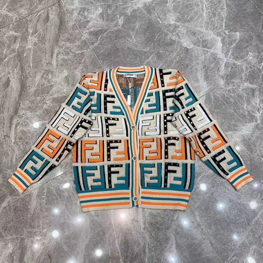 Mid-century style knitted cardigan XC0823092722