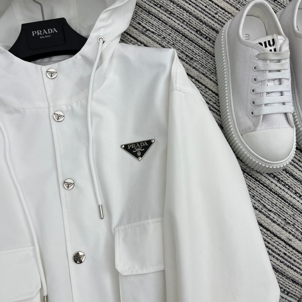 PR Short casual hooded trench coat jacket 1824091006