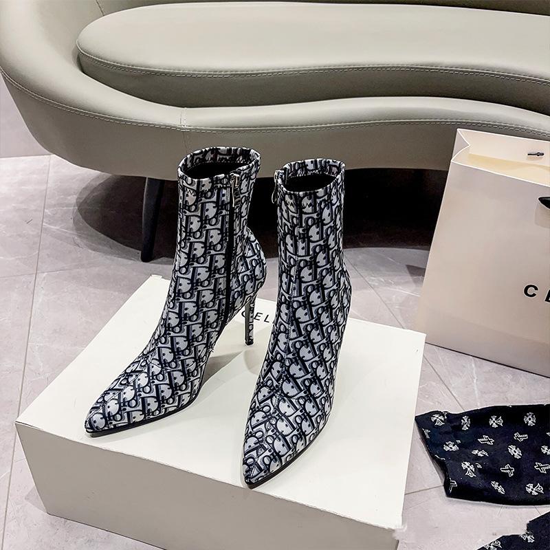 Fashion New Versatile High Heel Short Boots 1023120517