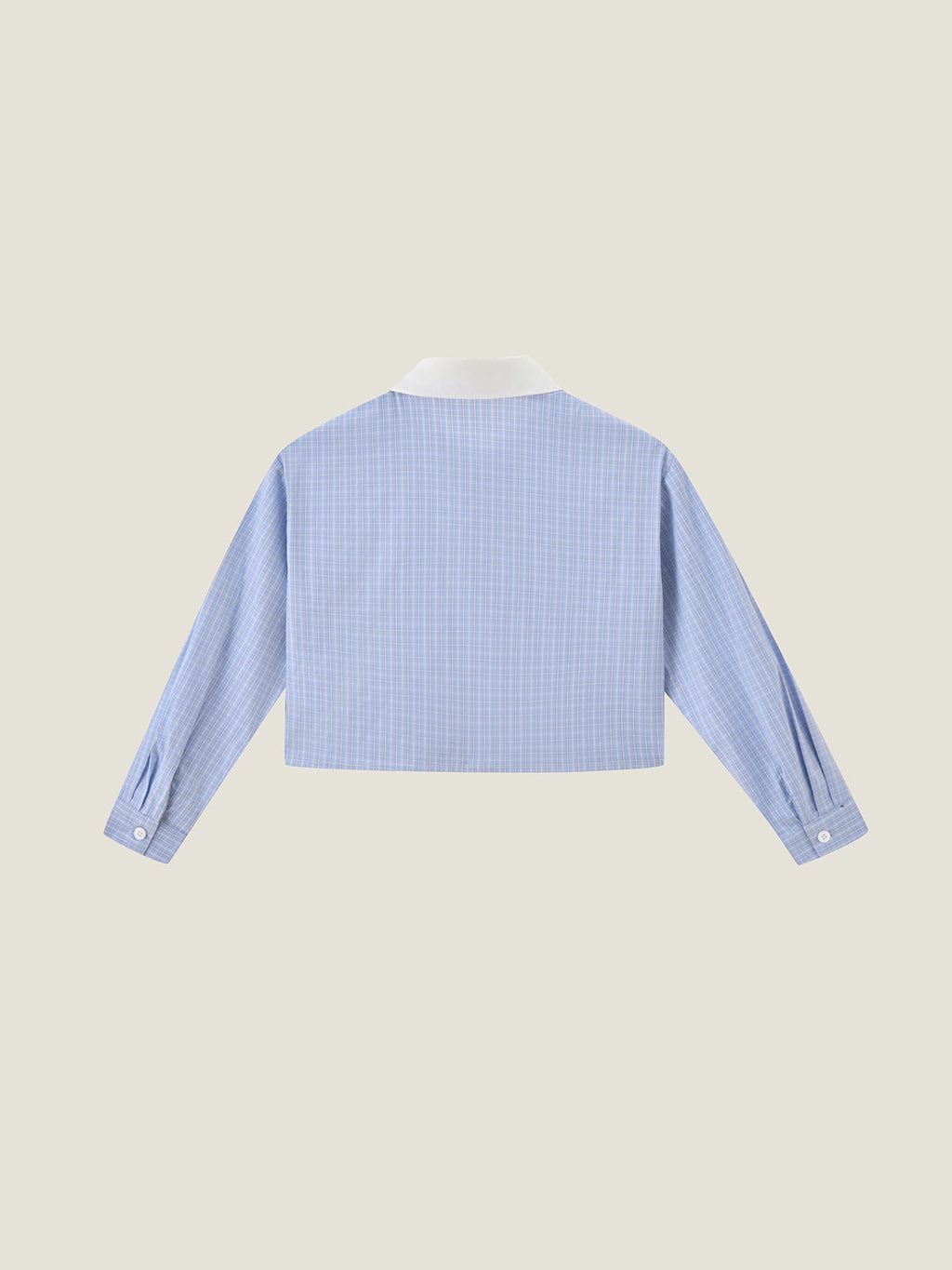 Preppy Blue Check Cropped Family Matching Shirt | KINS CLASS