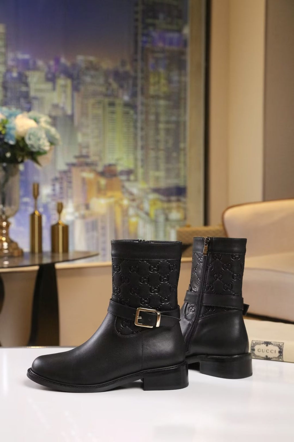 Trendy new double G metal buckle boots XC0823101001