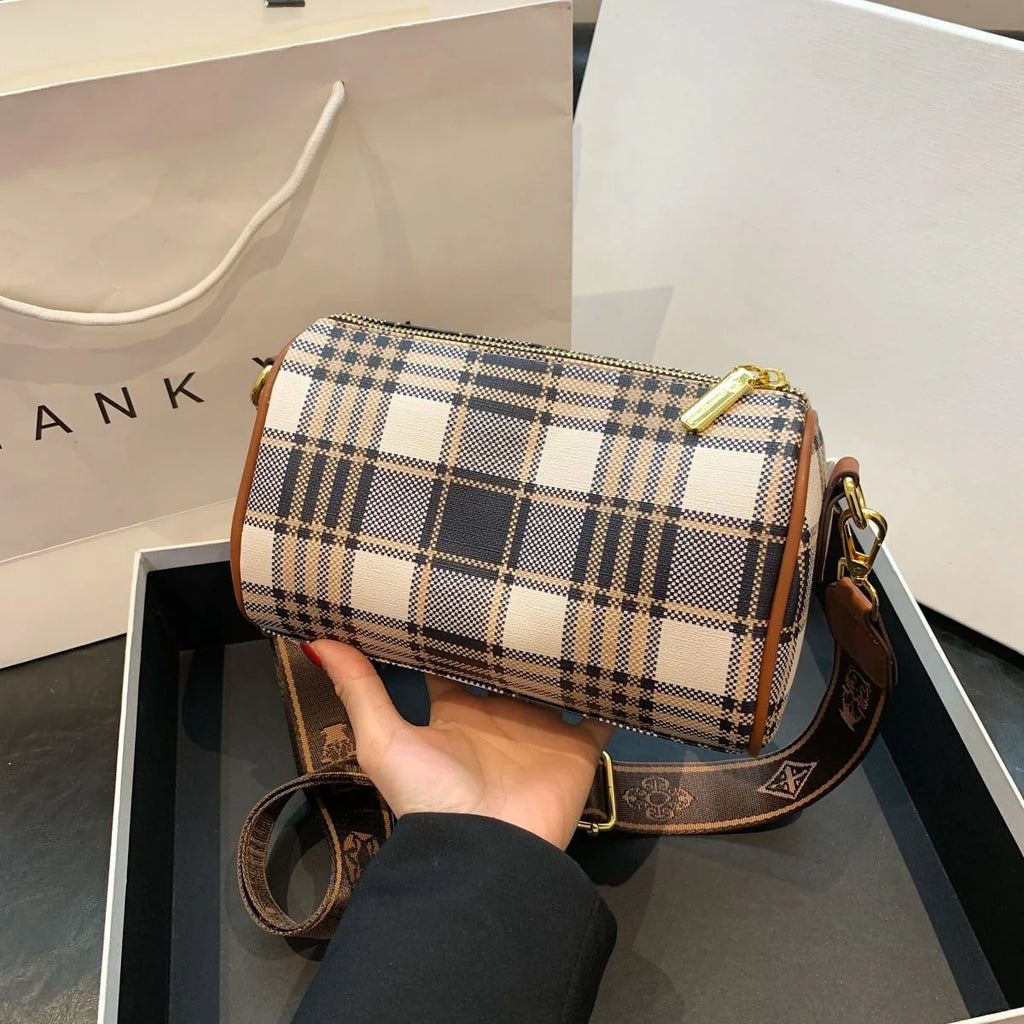 Shoulder Crossbody Pillow Bag Large Capacity Retro Check All-Match Bag 1024042713