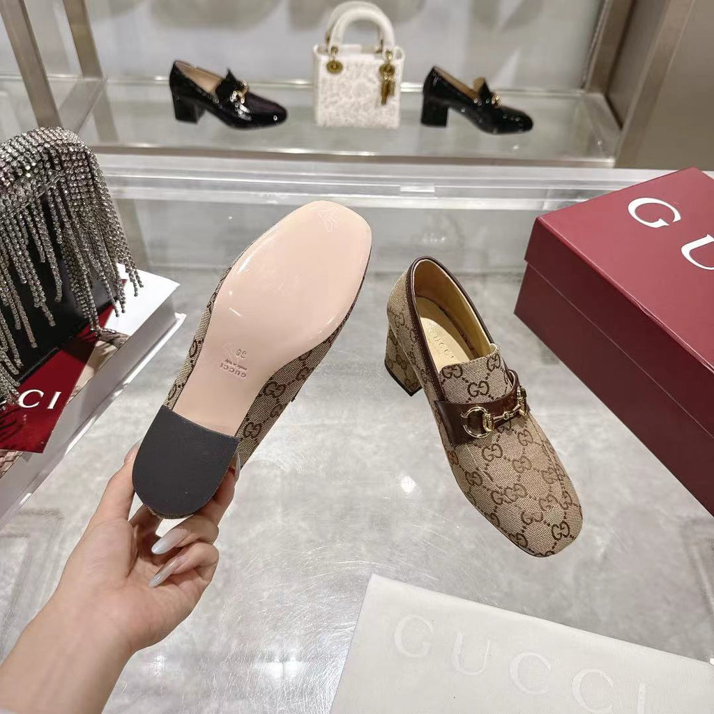 fashion print high-heeled loafers 0725102001