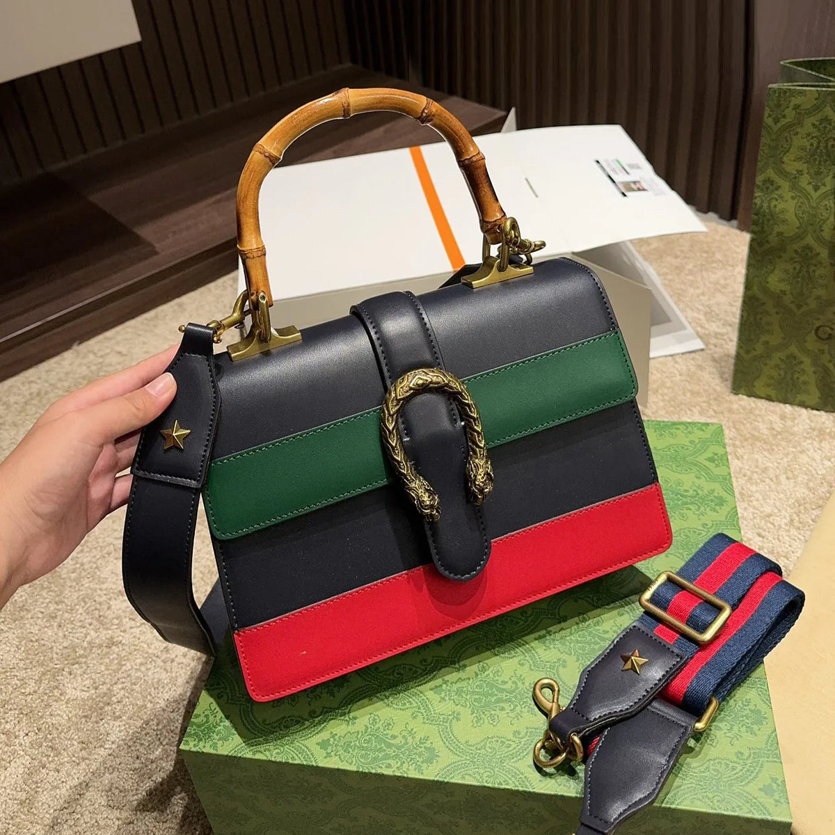 New fashion and versatile bamboo crossbody bag 1024101215