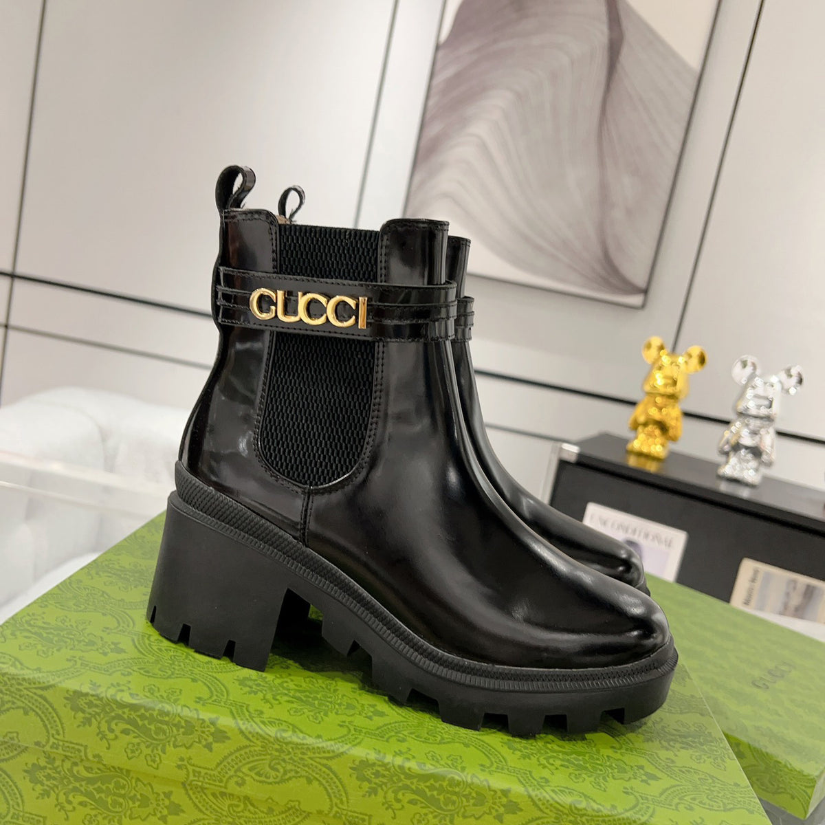 G fashion black leather boots XC0723110310