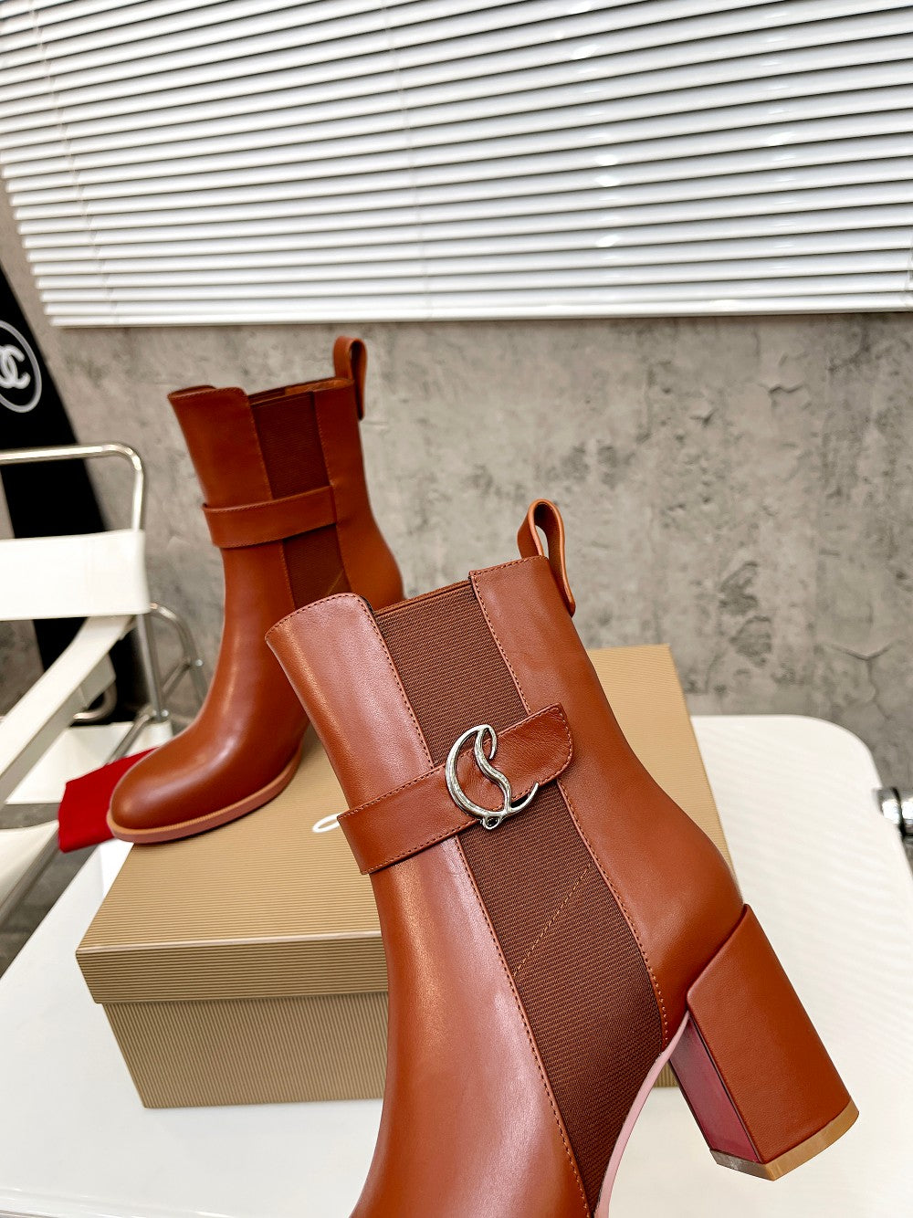 CL fashion red bottom thick heel thick sole boots 0724110503