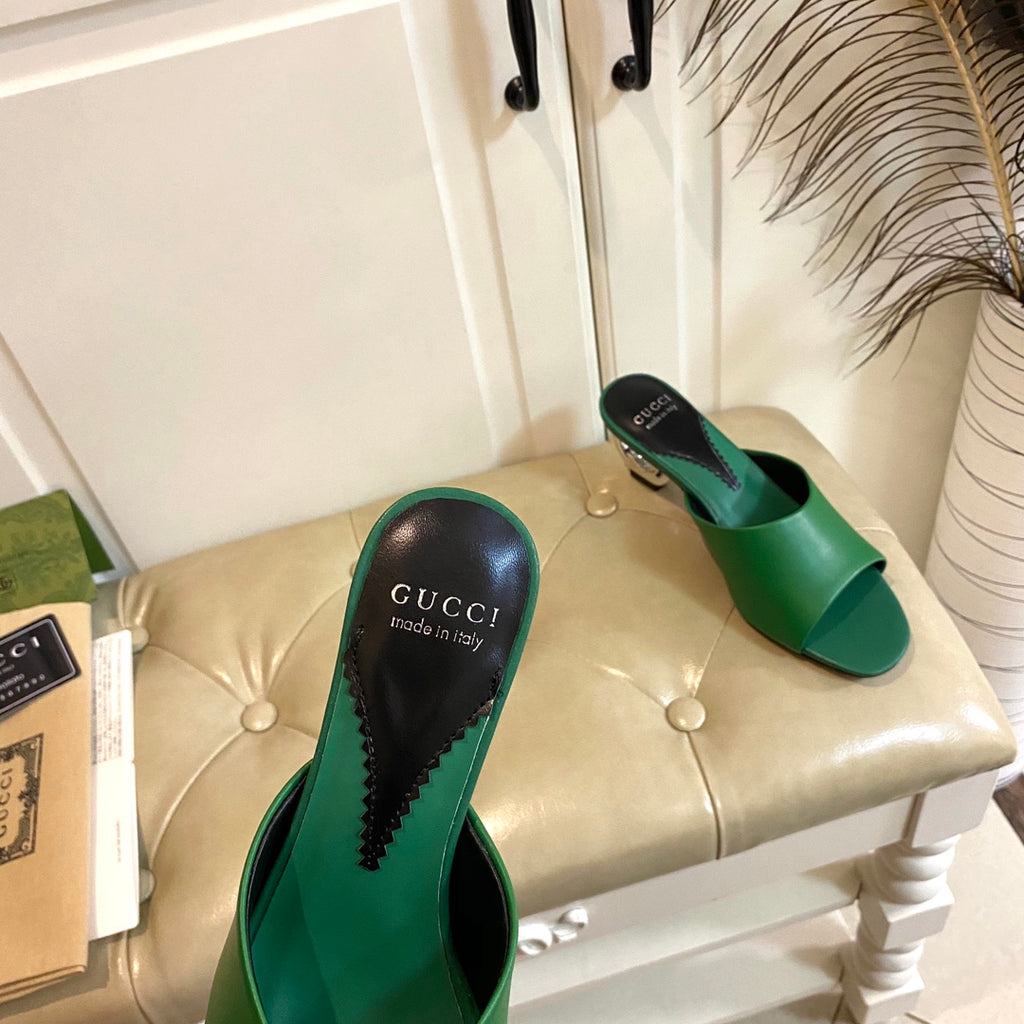 Gucc1 top fashion heel slippers 0724030803