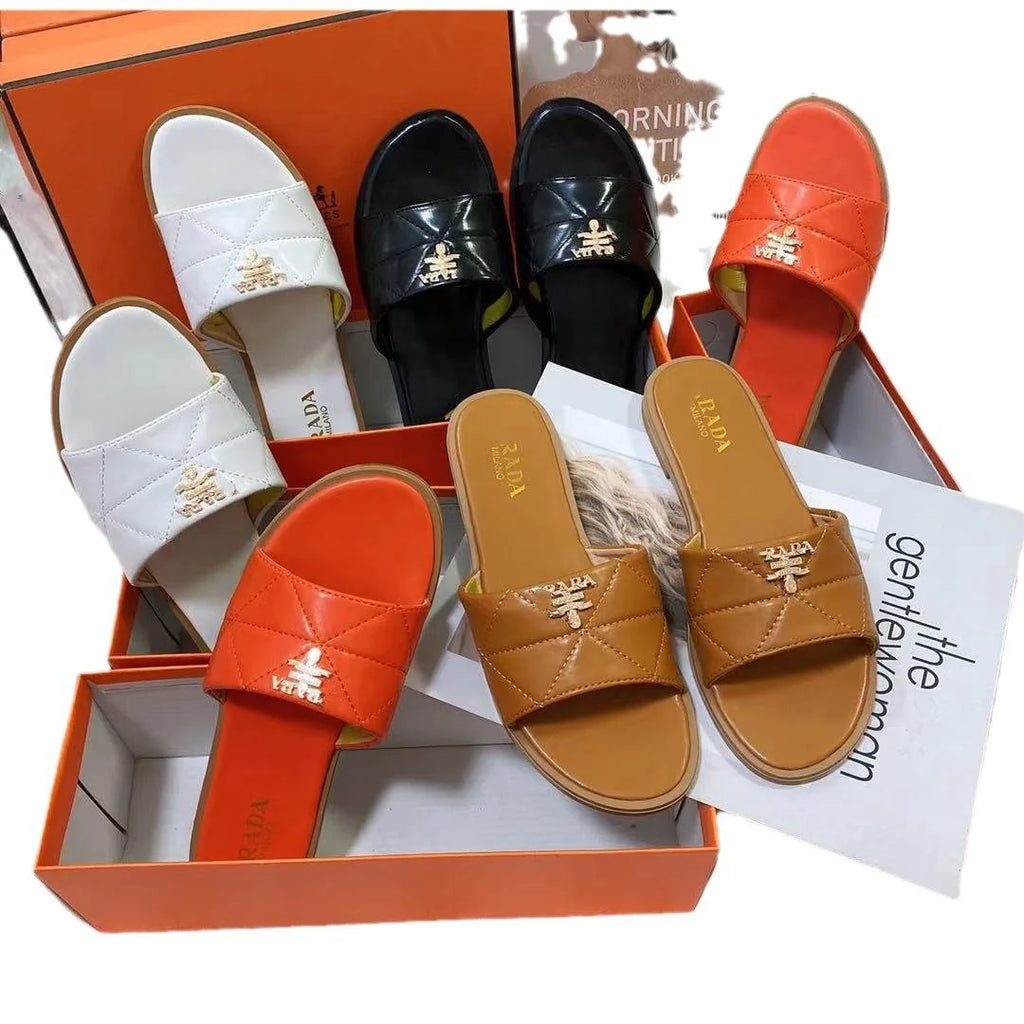 New Hardware Buckle Ladies Slippers 1024041710