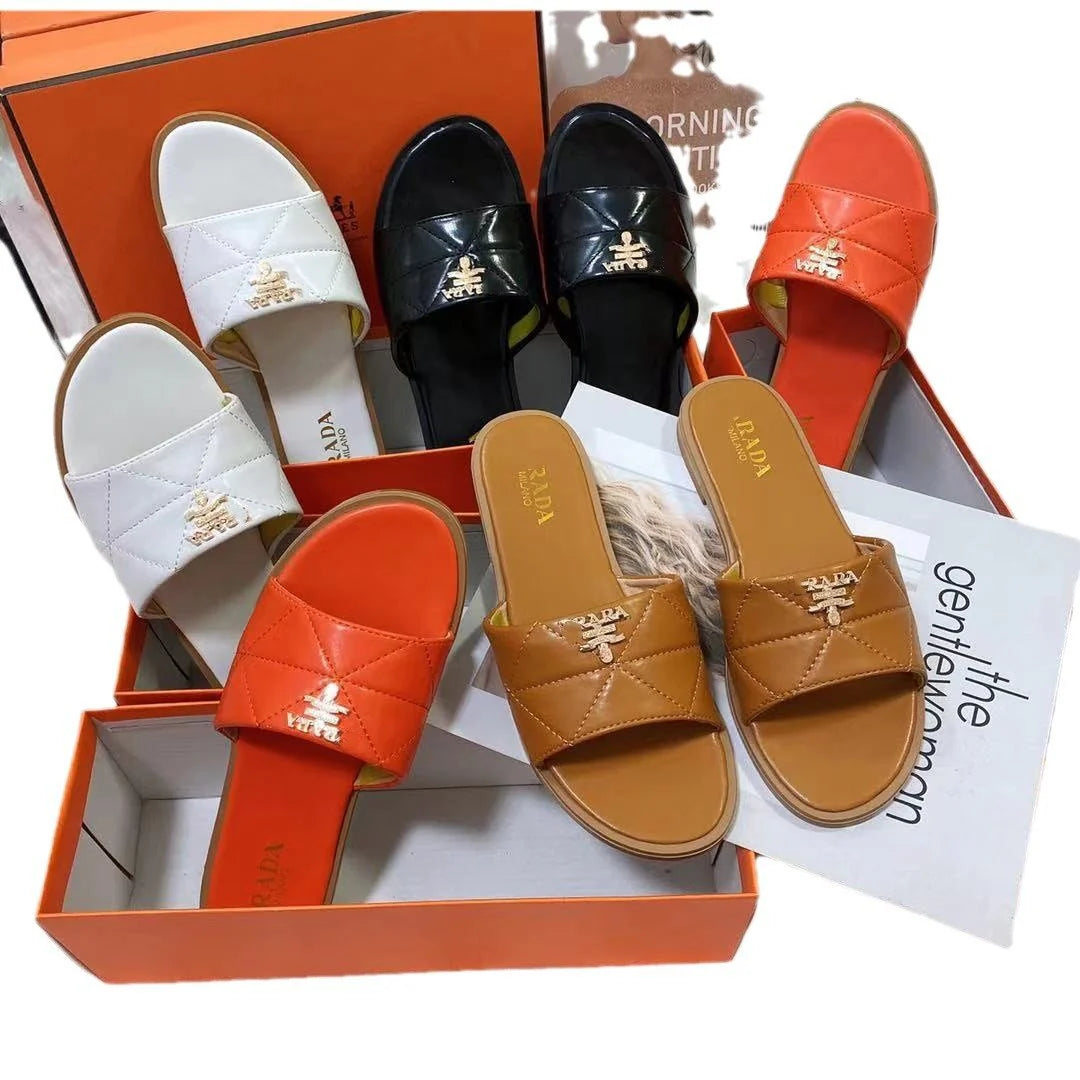 New Hardware Buckle Ladies Slippers 1024041710