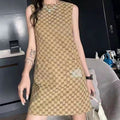G retro floral patchwork sleeveless dress XC0723111702