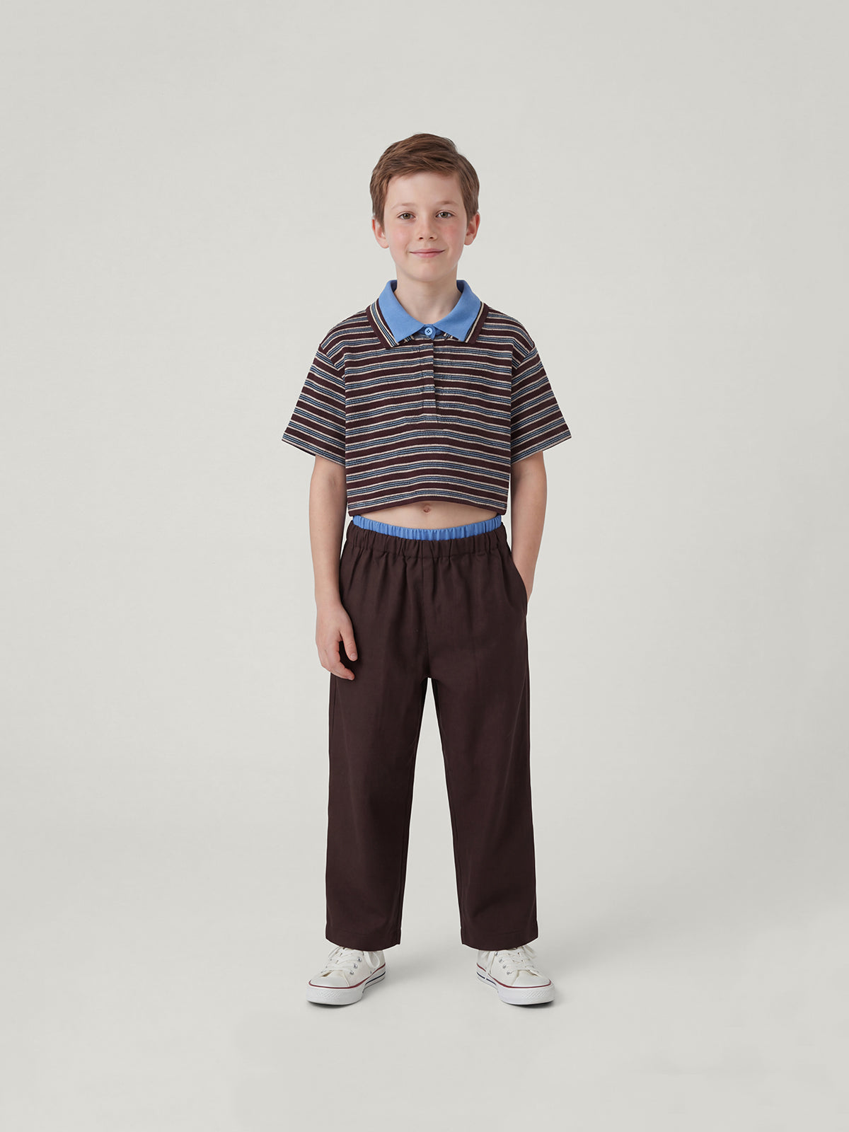 Kins Class Striped Family Polo Shirt & Pants Set