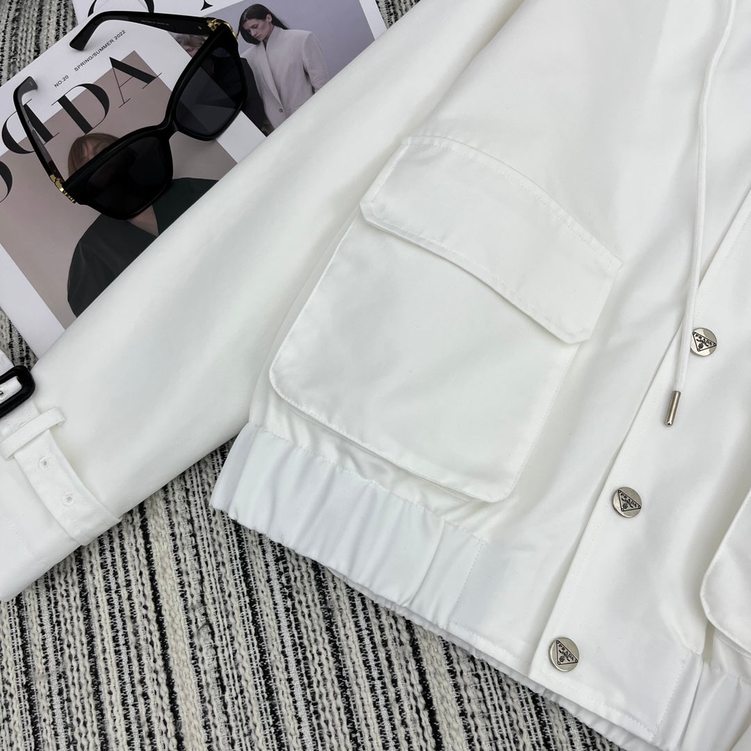 PR Short casual hooded trench coat jacket 1824091006