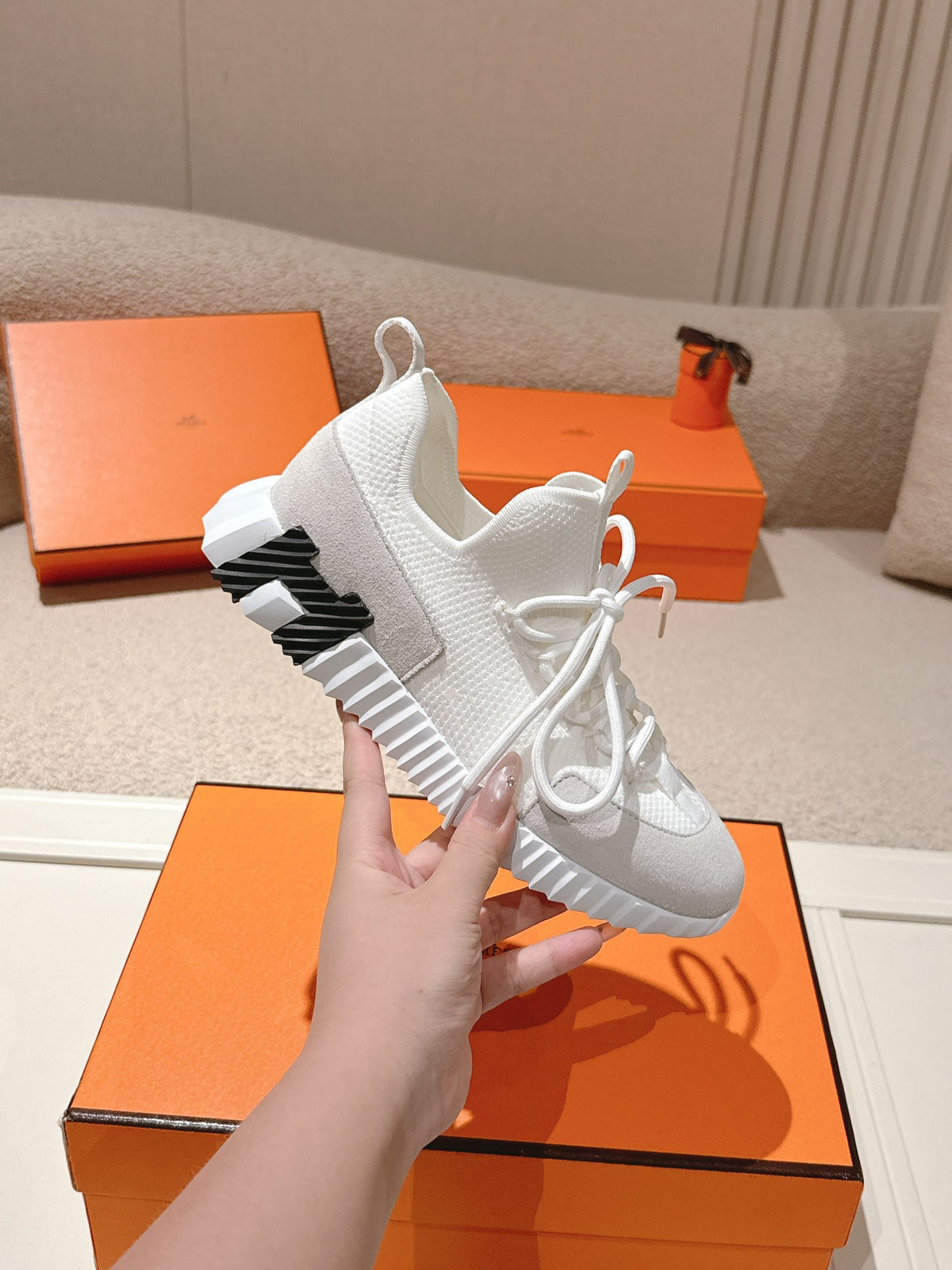 H Classic Couple Style Fly Knit Casual Sneakers 0726060802