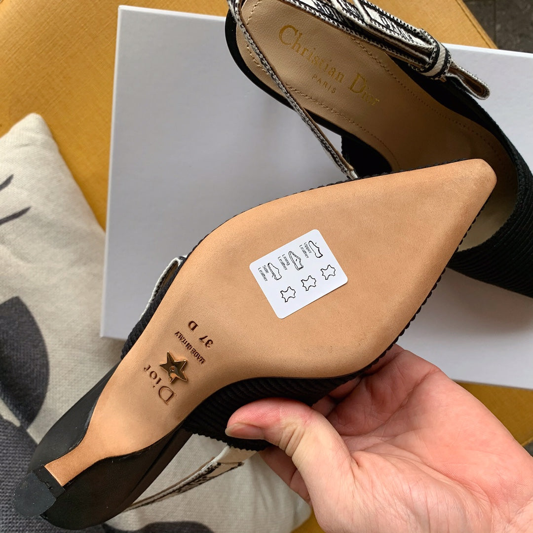 Dio Pointed bow letter ribbon slingback slingback shoes 0724070501