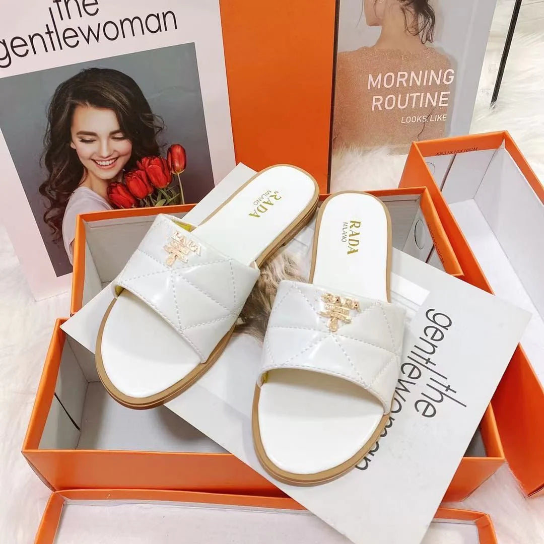 New Hardware Buckle Ladies Slippers 1024041710