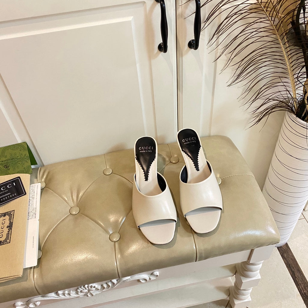 Gucc1 top fashion heel slippers 0724030803