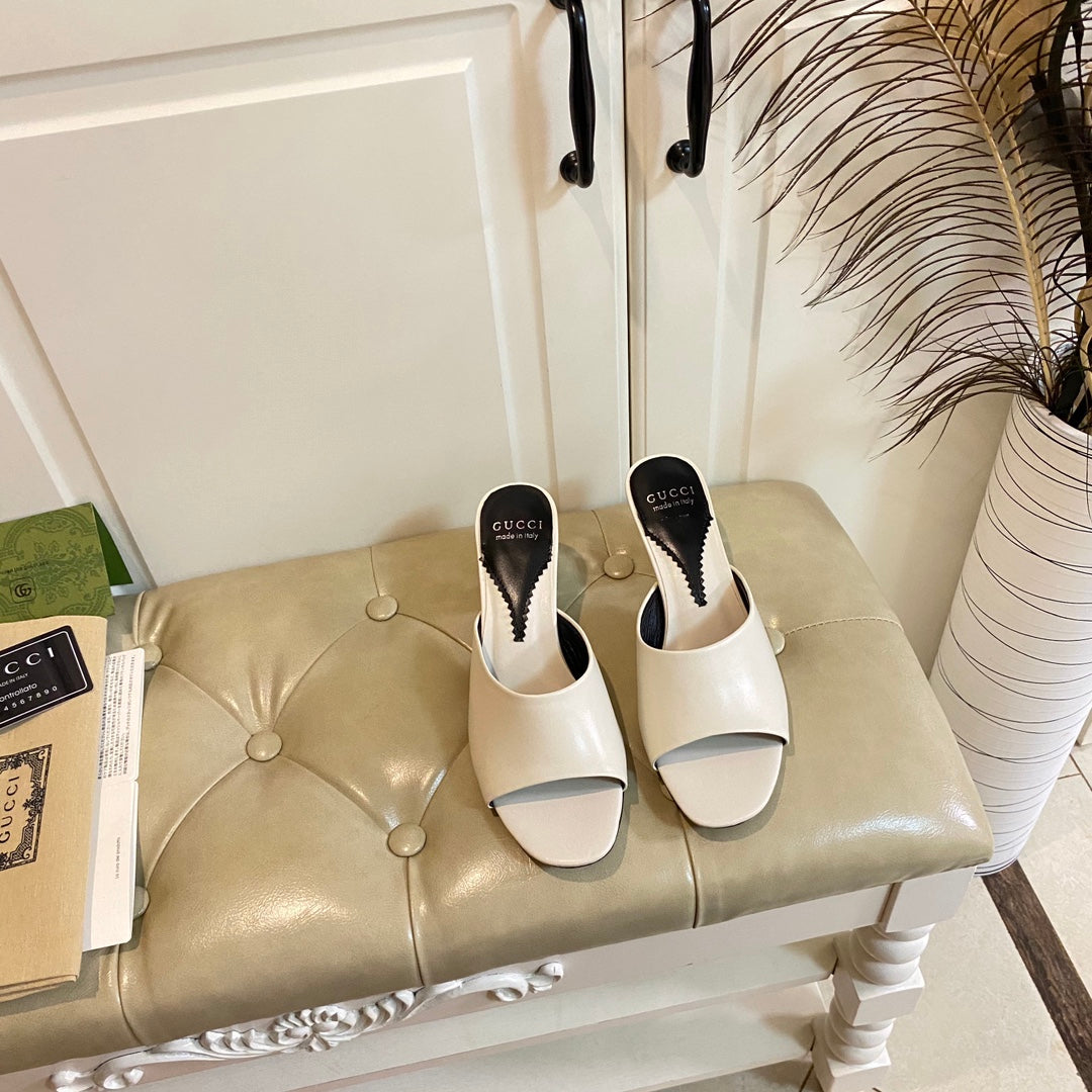 Gucc1 top fashion heel slippers 0724030803