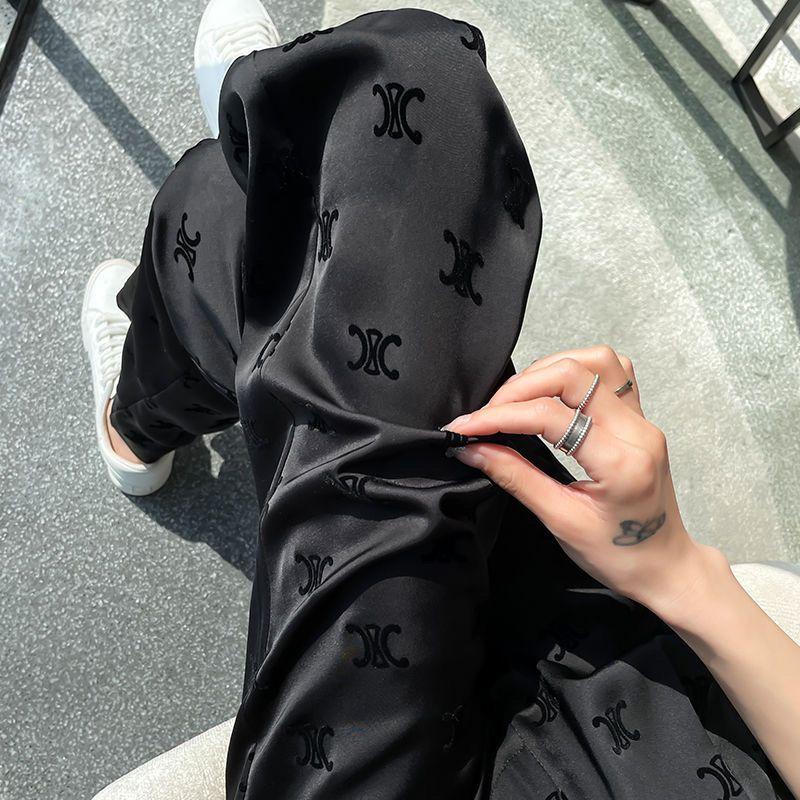 New Suit High Waist Dape Loose Straight Leg Pants 1024042716