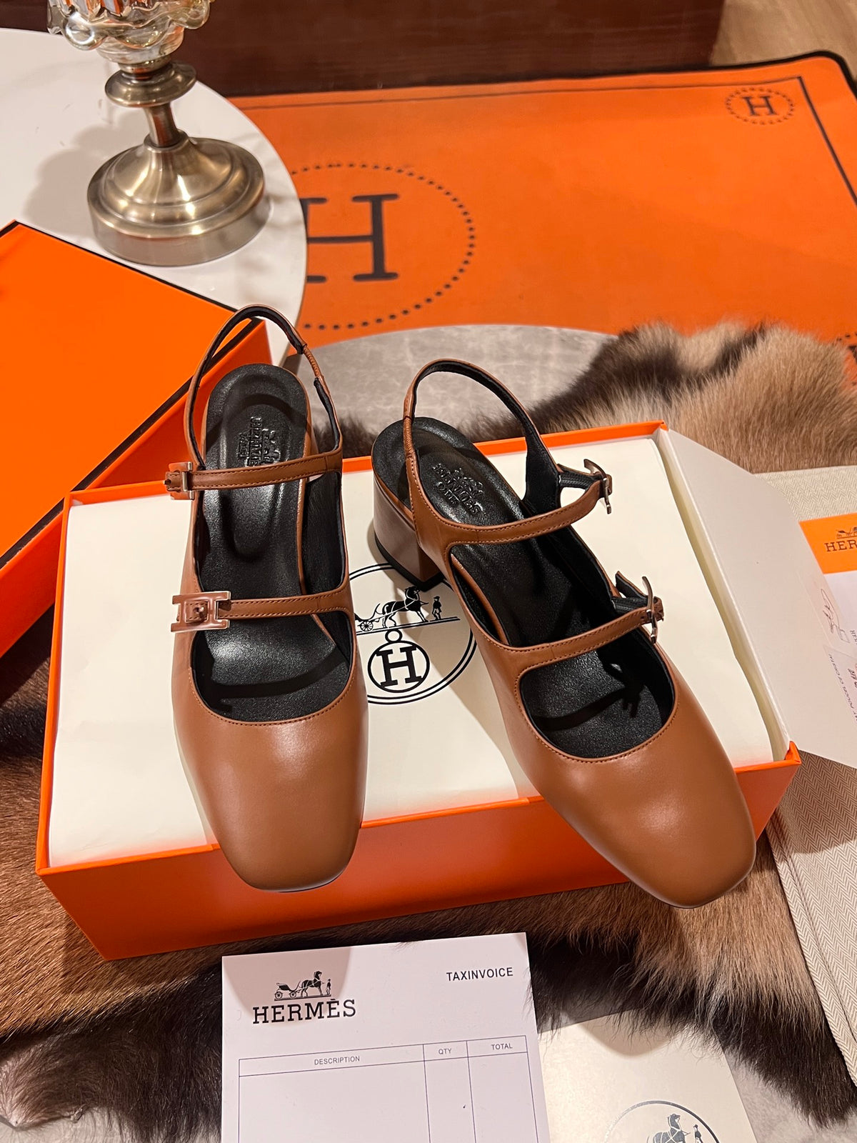 H Fashion Slip-in Chunky Heel Sandals 0725040902