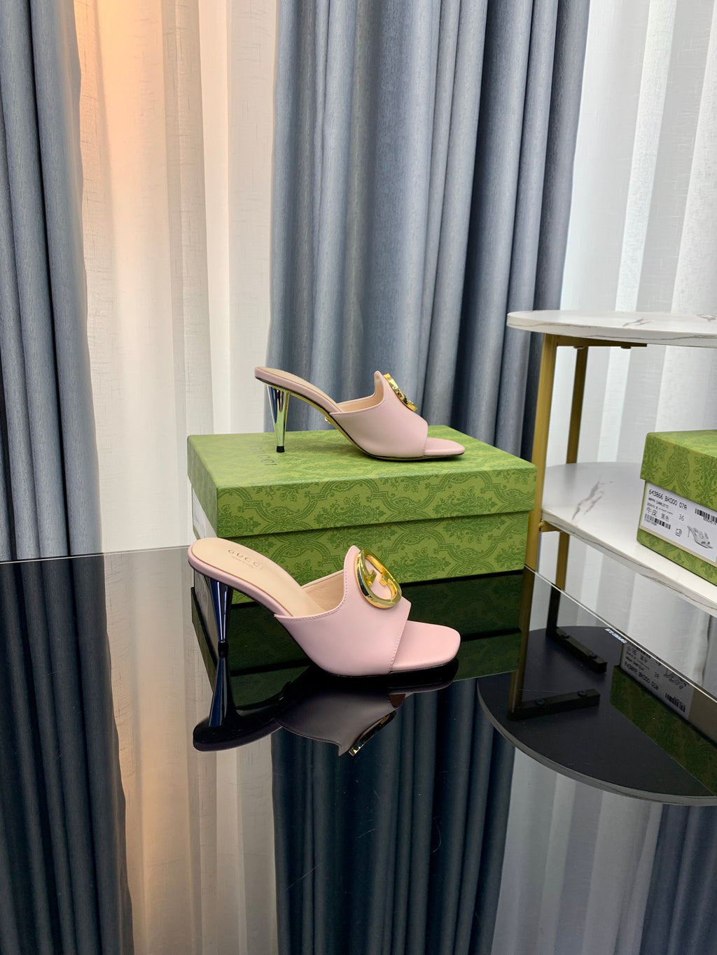 Gucc1 top fashion stiletto slippers 0724030804