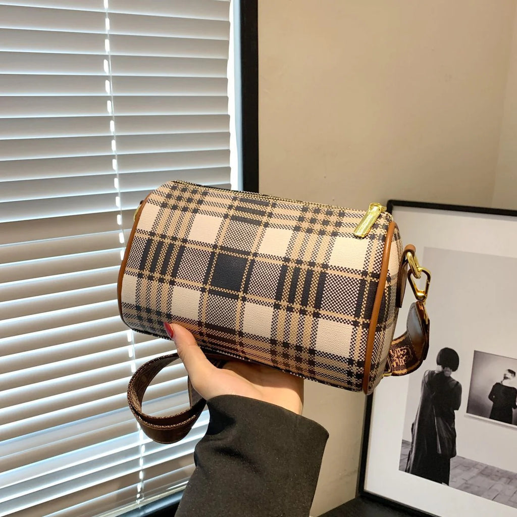 Shoulder Crossbody Pillow Bag Large Capacity Retro Check All-Match Bag 1024042713