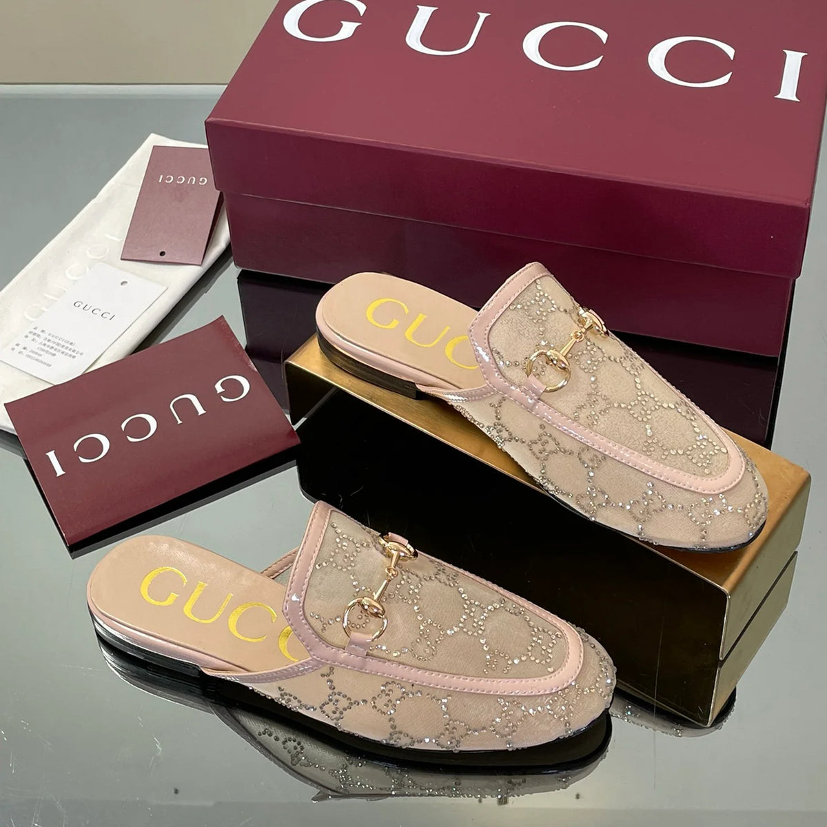 Mesh Diamond Luxury Baotou Slippers 1025070412