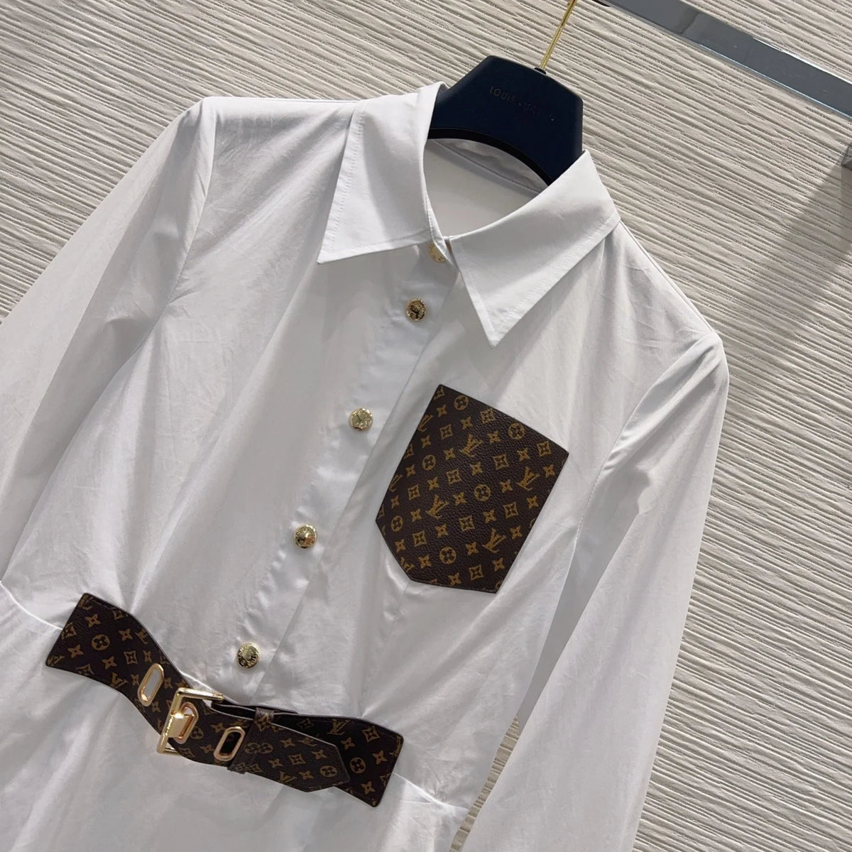 Spring new arrival lapel collar belted shirt dress 1426020208