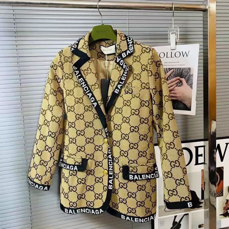 Full Letter Jacquard Retro Suit New Stand Collar Jacket Pants Two-piece Set PD0223082501