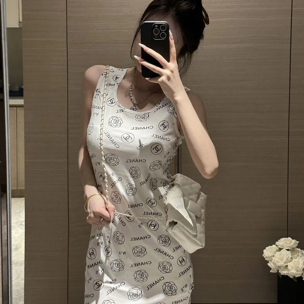 New Printed Dress Hot Girl Knitted Sexy Skirt 1024070316