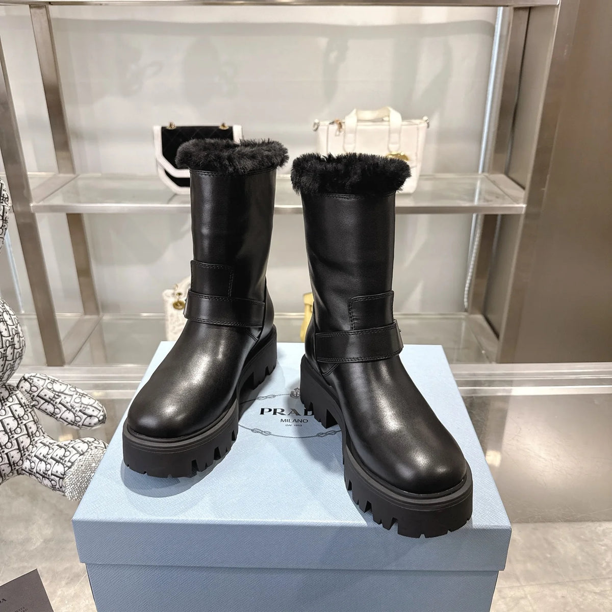 New Thick-Sole Insulated Wool Ski Boots 1025103120