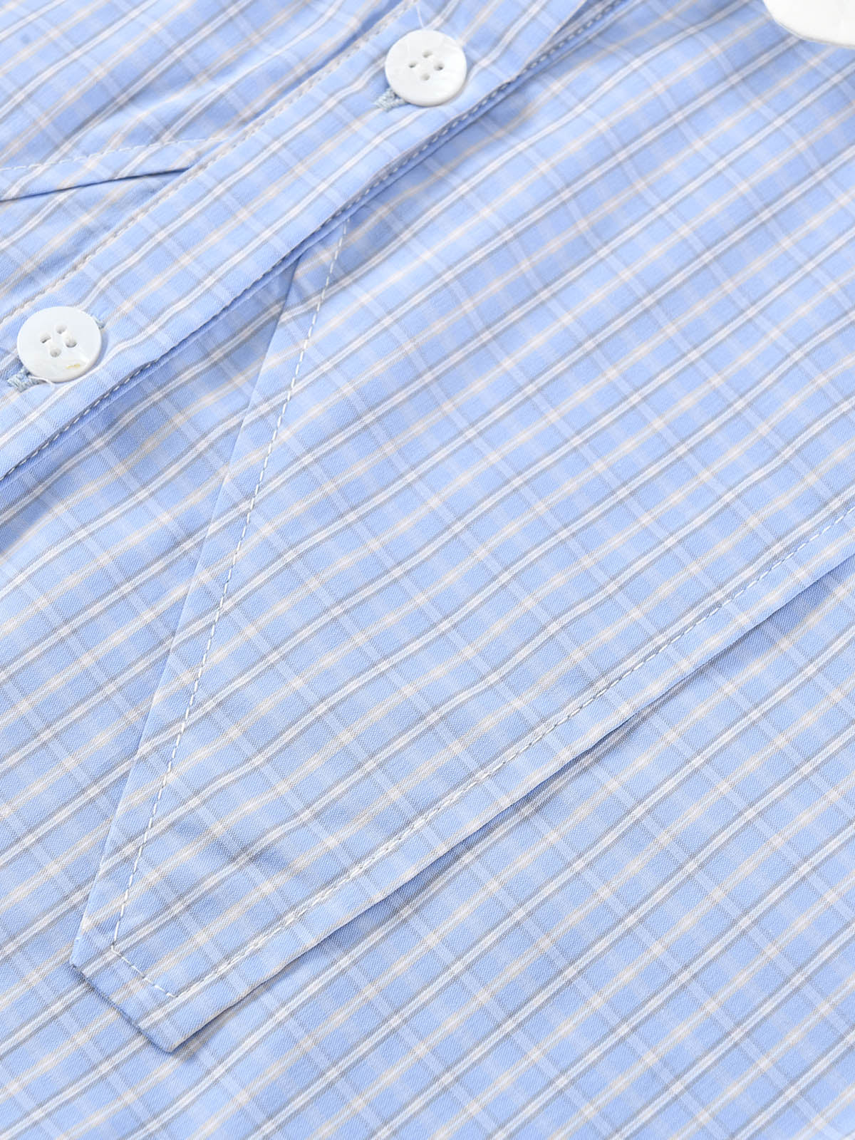 Preppy Blue Check Cropped Family Matching Shirt | KINS CLASS