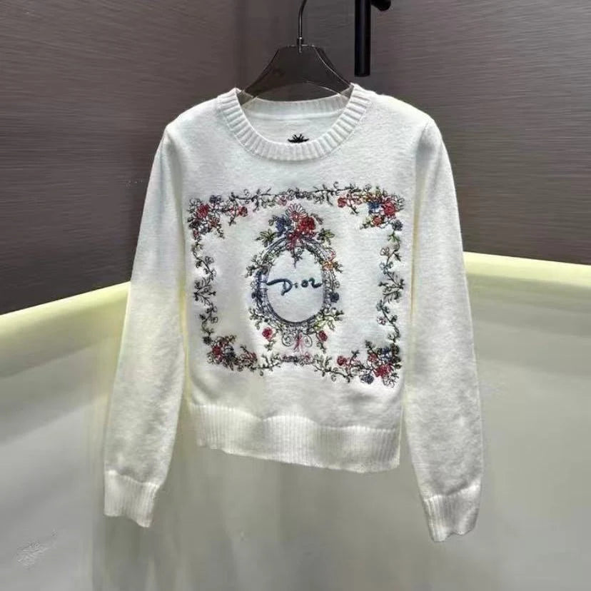 New Fashion Women DIO Crew Neck Knit Sweater PD1326091803