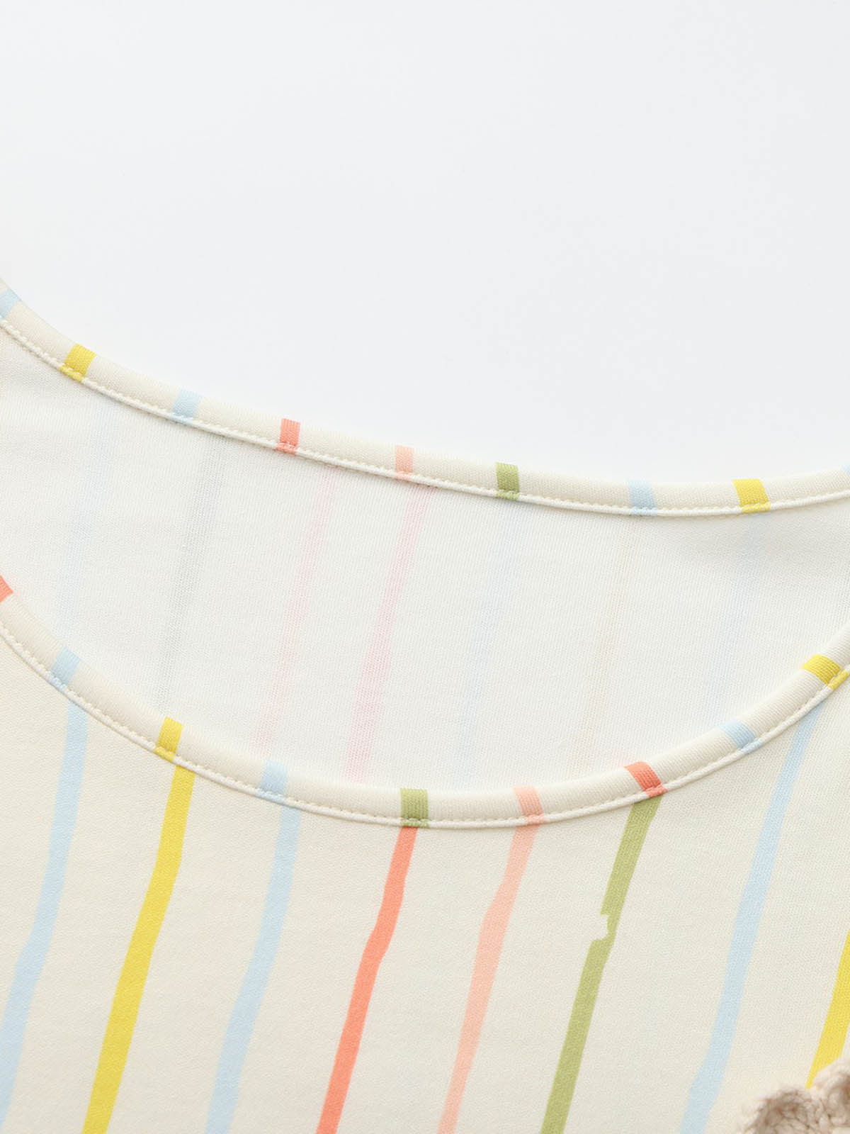 Cozy Nest Fluffy Colorful Striped Pajamas Dress