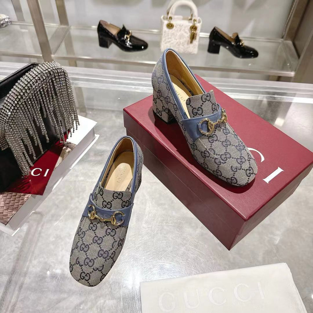fashion print high-heeled loafers 0725102001