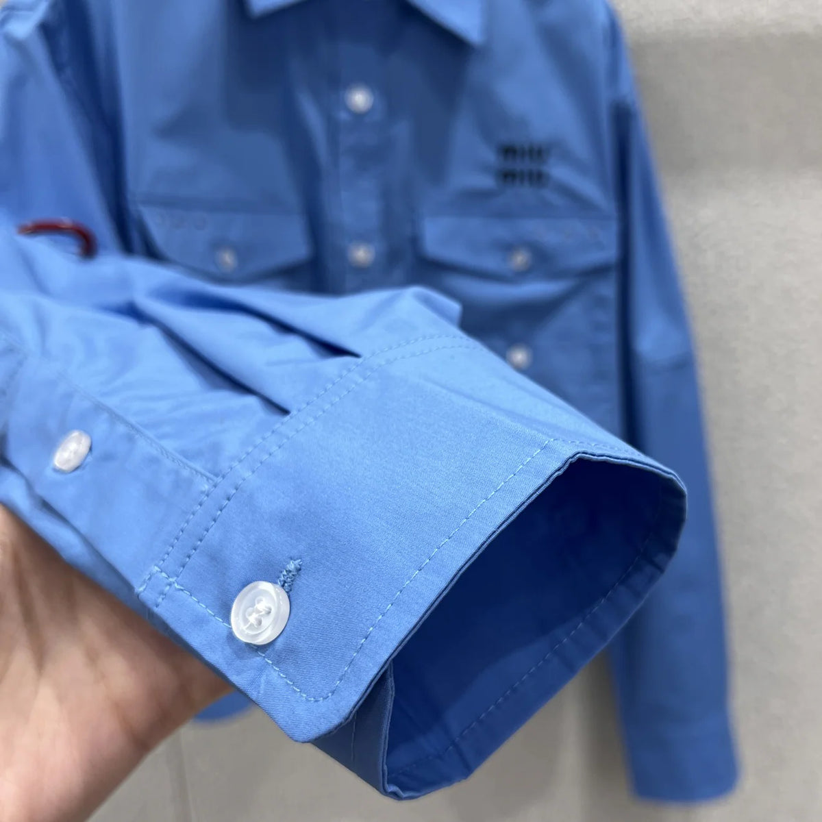 Early Spring New Arrival Klein Blue Poplin Shirt 1426021103