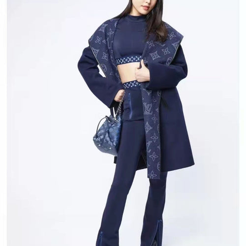 autumn and winter new coat jacquard reversible coat