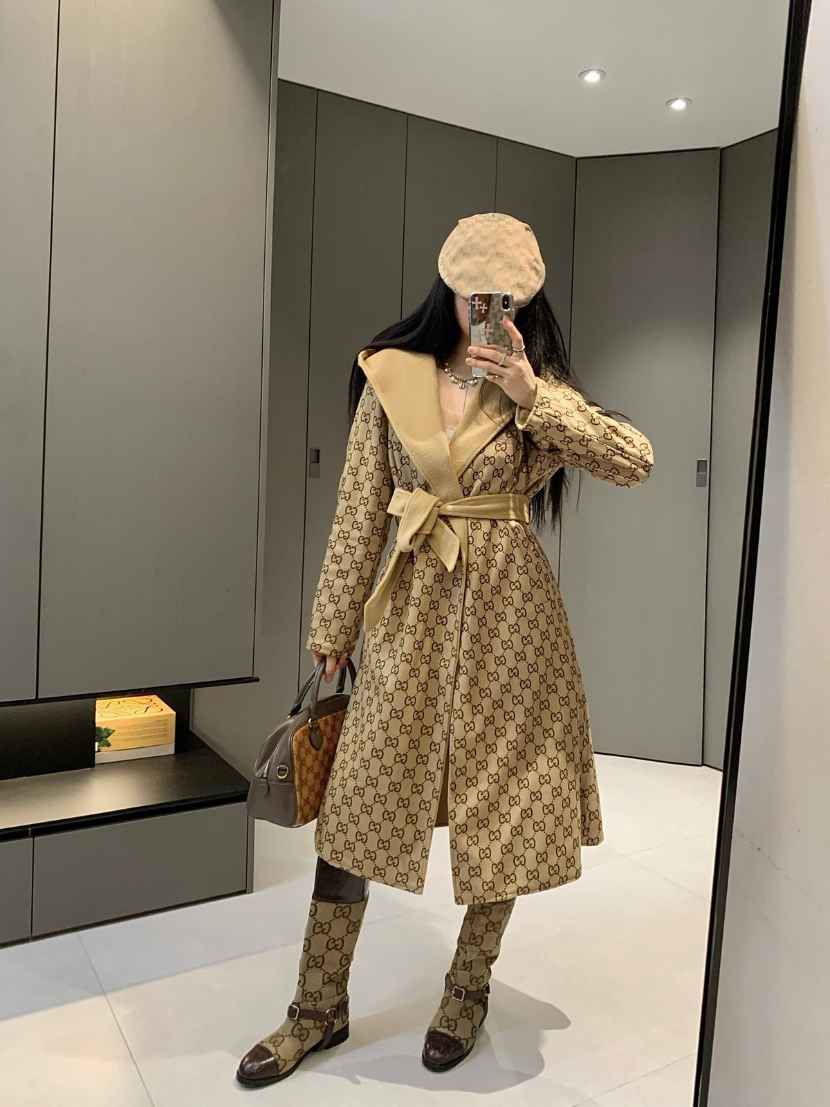 Takin wool double-sided woolen trench coat 0724101112
