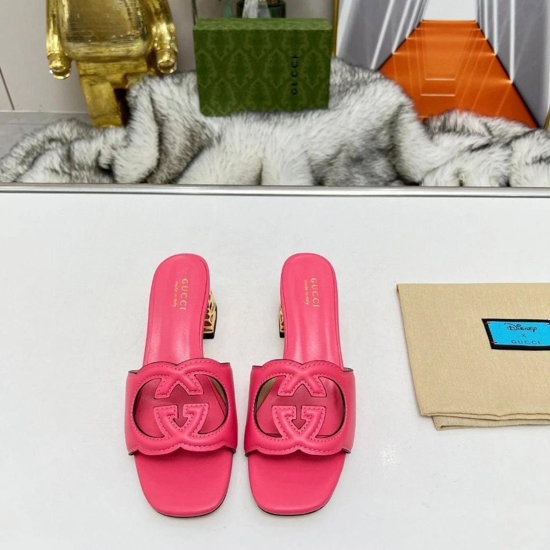 New Classic Leather Embossed Square Toe Plus Size Flat Sandals 1024062713