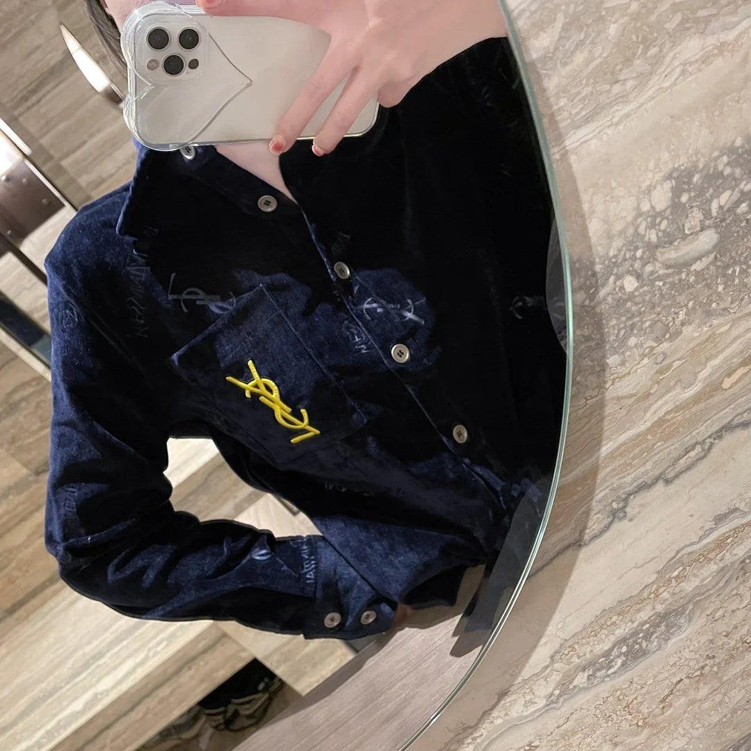 New Fashion VeLet Embossed Shirt 1024011603